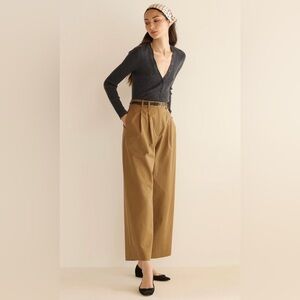 Doen “Lisa Pant” High Waisted Wide Leg Trousers in Coyote Tan Size 4